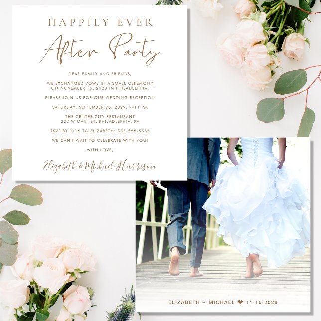 Happily Ever After Photo Wedding Reception Invitation (Creator Uploaded)