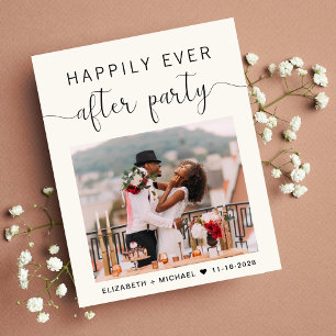 Happily Ever After Photo Wedding Reception Invite