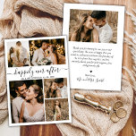 Happily Ever After Photo Wedding Thank You Card<br><div class="desc">Elegant, Minimalist "Happily Ever After" Script Wedding 5 Photo Collage Thank You Cards. Modern wedding thank you card template featuring five (5) photo on the front and one (1) photo on the back. With the text "Happily Ever After" in a swirly hand lettered typography script font in black on white...</div>