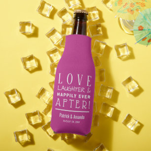 Happily Ever After PINK Wedding Bottle Cooler