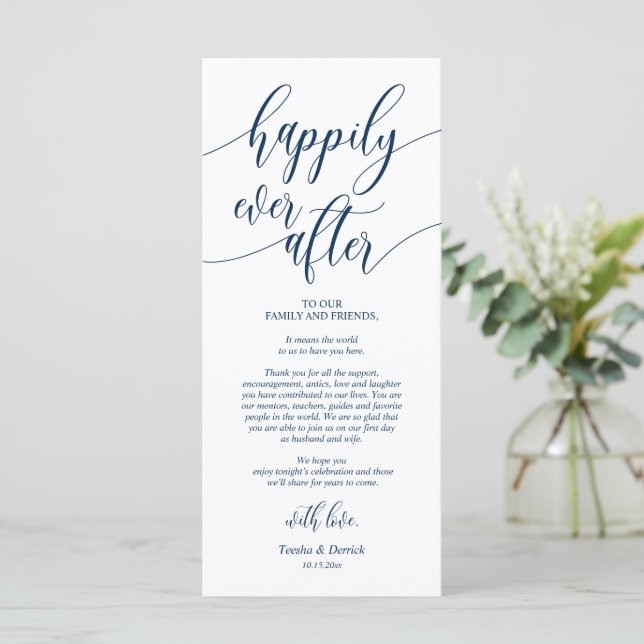 Happily ever after, Place Setting Thank You Cards (Standing Front)