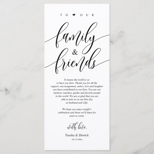 Happily ever after, Place Setting Thank You Cards (Front)
