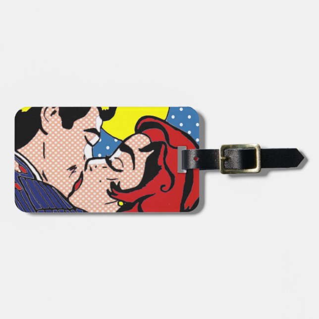 Happily Ever After Pop Art Luggage Tag (Front Horizontal)