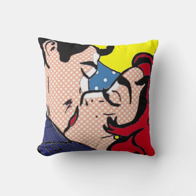 Happily Ever After Pop Art Throw Pillow (Front)