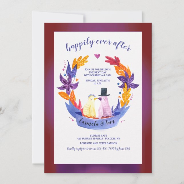 Happily Ever After Post Wedding Brunch Invitation (Front)