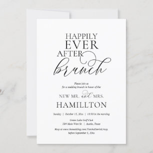 Happily Ever After Post wedding Brunch, Navy Blue  Invitation