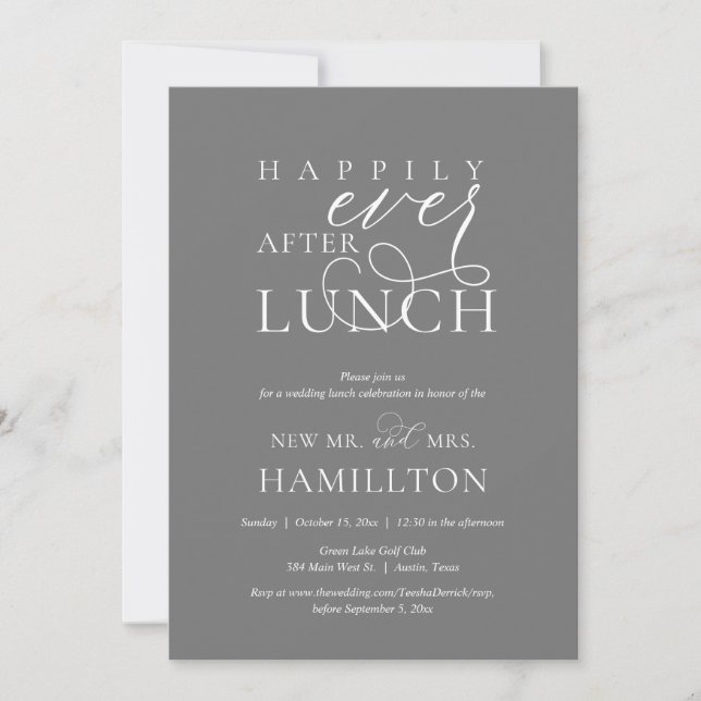 Happily Ever After Post wedding Lunch Celebration  Invitation (Front)
