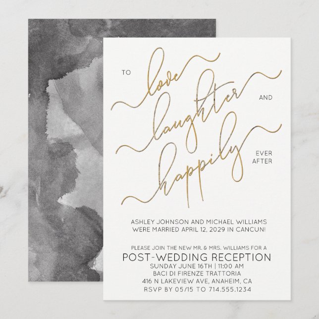 Happily Ever After Post Wedding Reception Invitation (Front/Back)