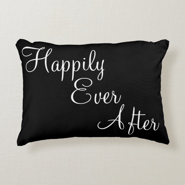Happily Ever After Quote Decorative Cushion (Front)