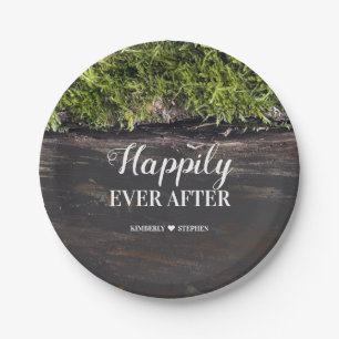 Happily Ever After Rustic Woodland Wedding   Party Paper Plate