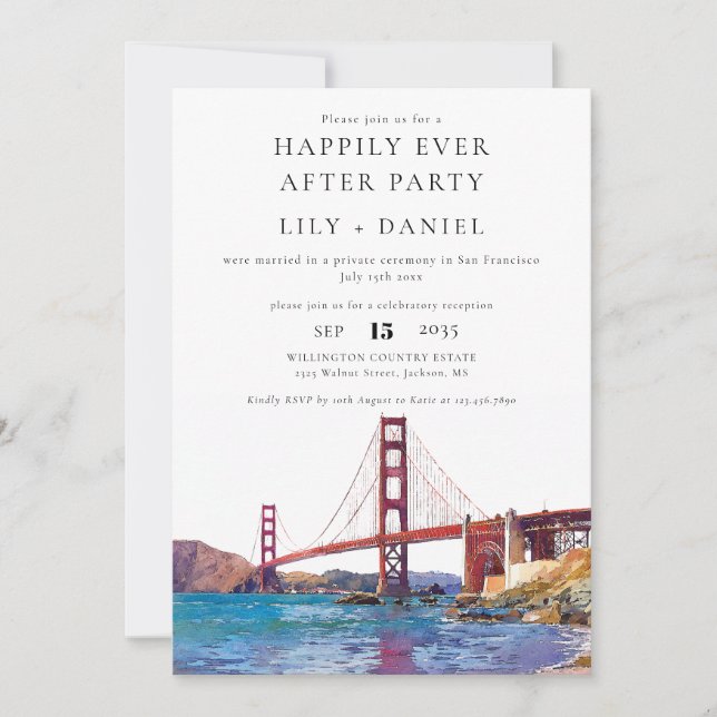 Happily Ever After San Francisco Wedding Invitation (Front)
