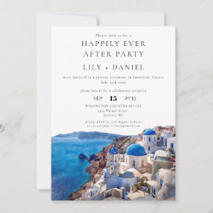 Happily Ever After Santorini Greece Wedding Invitation