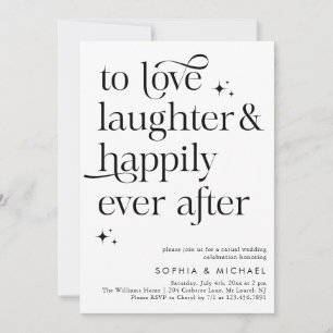 Happily Ever After Script Casual Wedding  Invitation