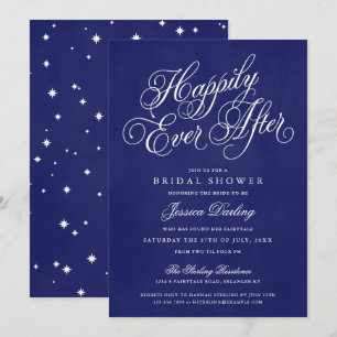 Happily Ever After Shower Invitations Royal Blue