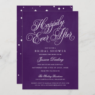 Happily Ever After Shower Invitations Royal Purple