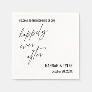 Happily Ever After Simple Elegant Typography Napkin