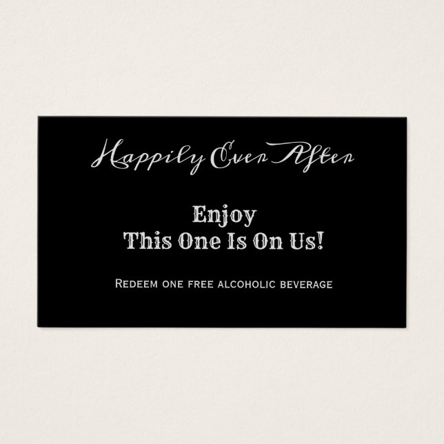 Happily Ever After Simple Wedding Drink Ticket (Front)