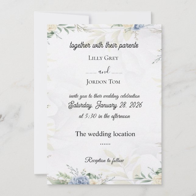 Happily Ever After Starts Now Invitation (Front)