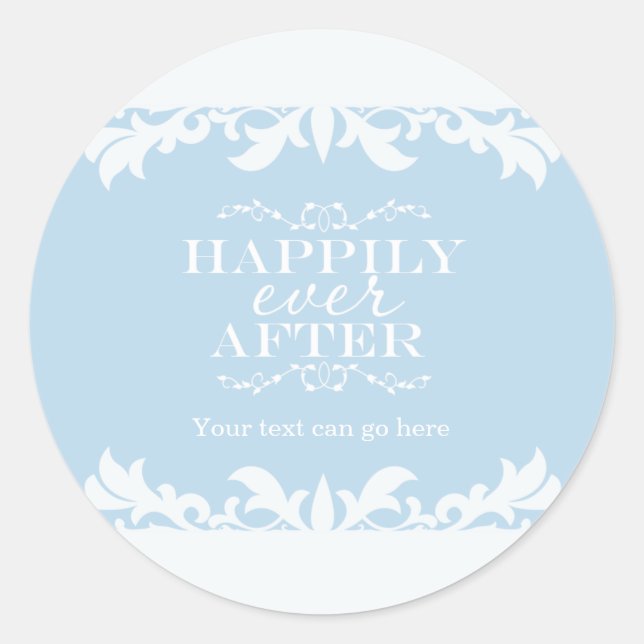 HAPPILY EVER AFTER Storybook Party Favour Sticker (Front)