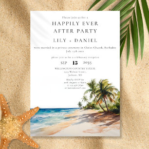 Happily Ever After Tropical Beach Wedding Invitation