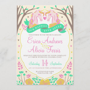 Happily Ever After Unicorn Wedding Invitation