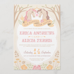Happily Ever After Unicorn Wedding Invitation