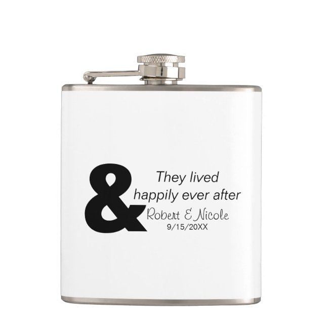 Happily Ever After Vinyl Wrapped Flask (Front)