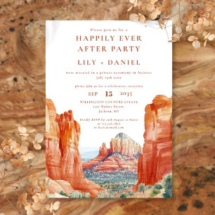 Happily Ever After Watercolor Desert Wedding Invitation
