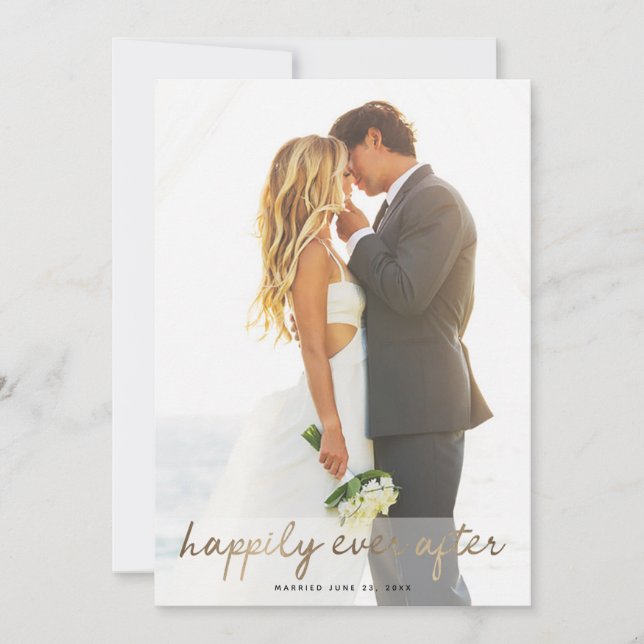 Happily Ever After Wedding Announcement and Invite (Front)