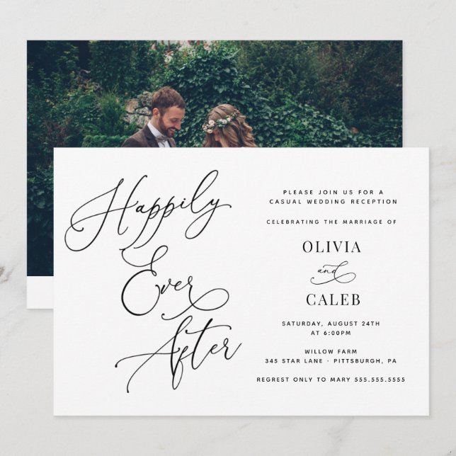 Happily Ever After Wedding Announcement/Reception Invitation (Front/Back)