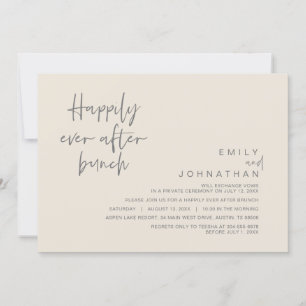 Happily Ever After Wedding Brunch, Cream Dark Grey Invitation