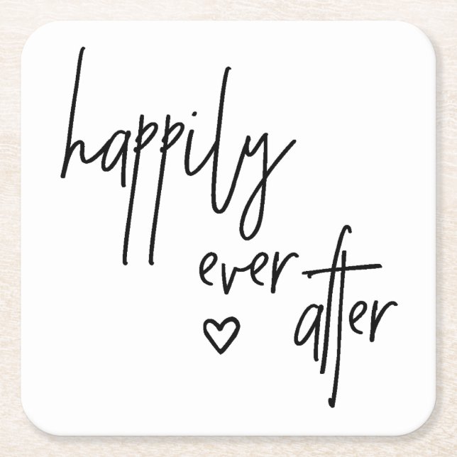 Happily Ever After Wedding Coasters (Front)