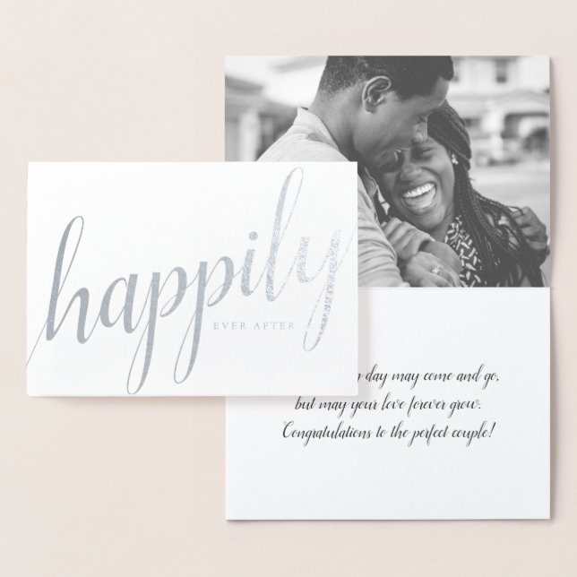 Happily Ever After Wedding Congratulations Foil Card (Display)