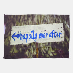 Happily Ever After Wedding Decor Tea Towel