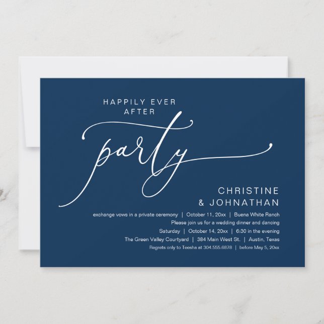 Happily Ever After Wedding Dinner Party Dancing Invitation (Front)