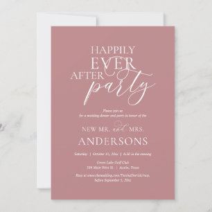 Happily Ever After Wedding Dinner Party Dusty Rose Invitation