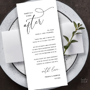 Happily Ever After Wedding Dinner Thank You Card