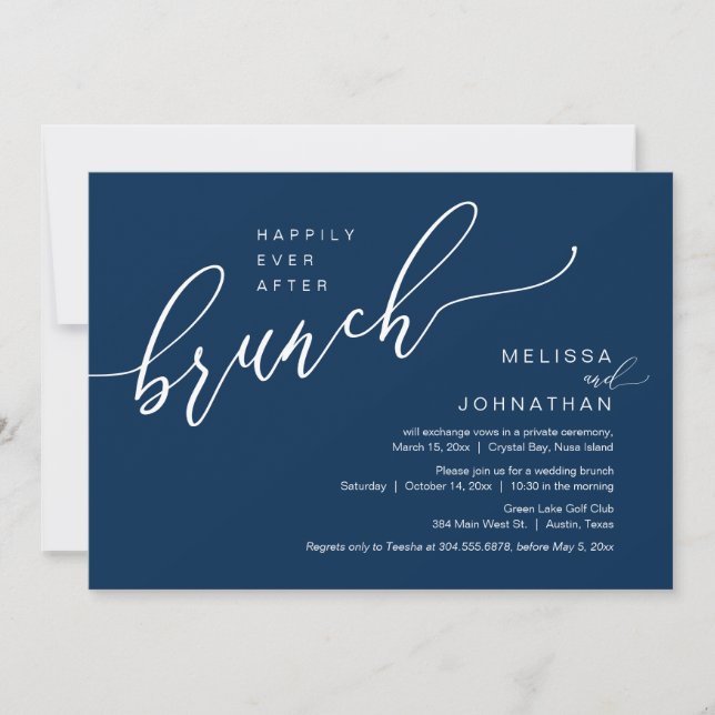 Happily Ever After Wedding Elopement Brunch Invitation (Front)