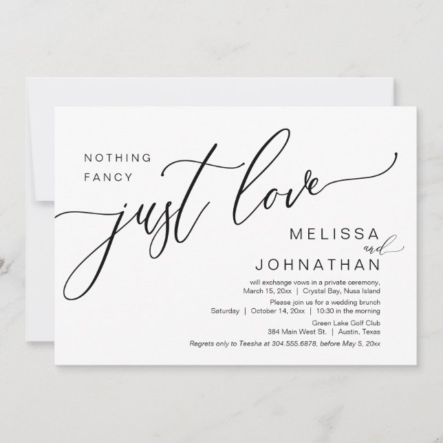 Happily Ever After Wedding Elopement Brunch Invitation (Front)