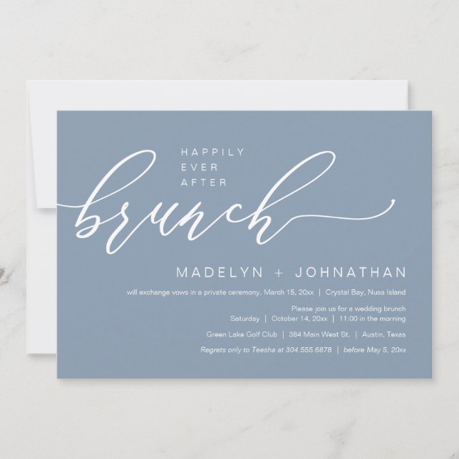 Happily Ever After Wedding Elopement Brunch Party Invitation (Front)