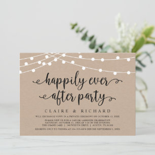 Happily Ever After Wedding Elopement Casual Party Invitation