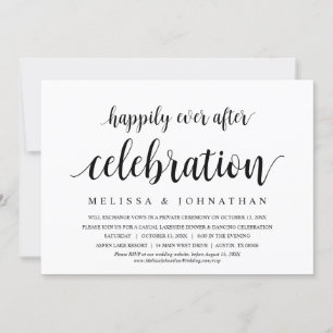 Happily Ever After Wedding Elopement Celebration I Invitation