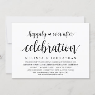 Happily Ever After Wedding Elopement Celebration Invitation