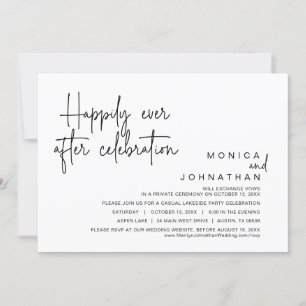 Happily Ever After, Wedding Elopement Celebration Invitation