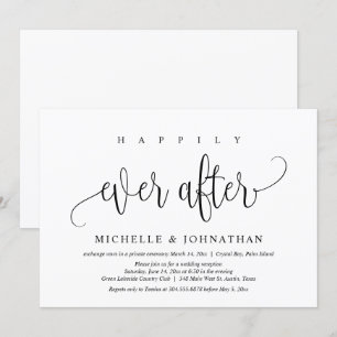 Happily Ever After, Wedding Elopement Celebration Invitation