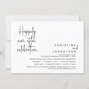 Happily Ever After, Wedding Elopement Celebration  Invitation