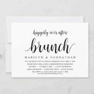 Happily Ever After Wedding Elopement Dinner Brunch Invitation