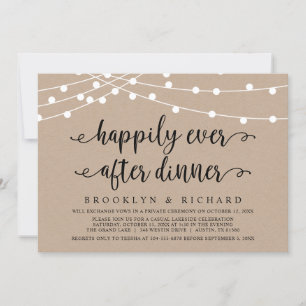 Happily Ever After Wedding Elopement Dinner Invita Invitation