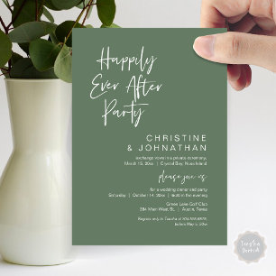 Happily Ever After, Wedding Elopement Dinner Party Invitation