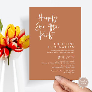 Happily Ever After, Wedding Elopement Dinner Party Invitation